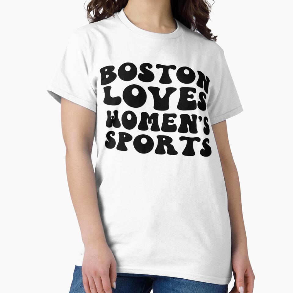 Boston Loves Women's Sports Groovy by coffeepolicy