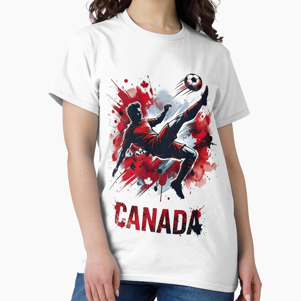 Maple Leaf Football Colors Shirt | Red White Soccer Pride Tee | Canada Fan Gift Idea by 3ac-Arts
