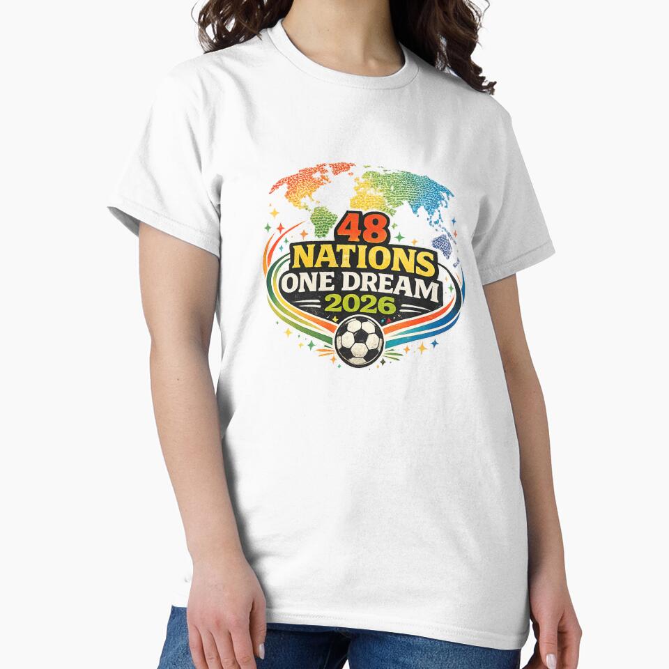 48 Nations One Dream 2026 World Map Soccer Art – Global Football Unity | Soccer Tournament Gift by irfanshikh
