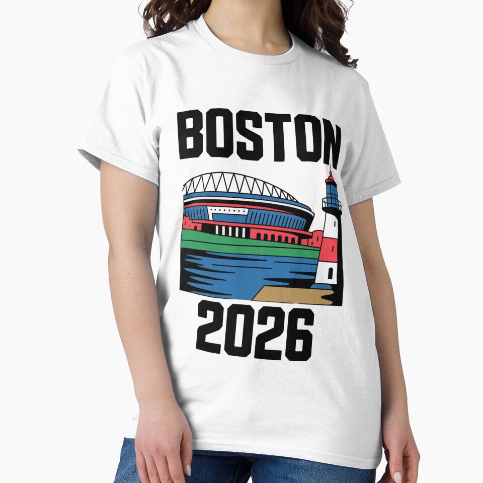 Boston 2026 New England Soccer Souvenir T-Shirt V4 by DarylWelsh2024