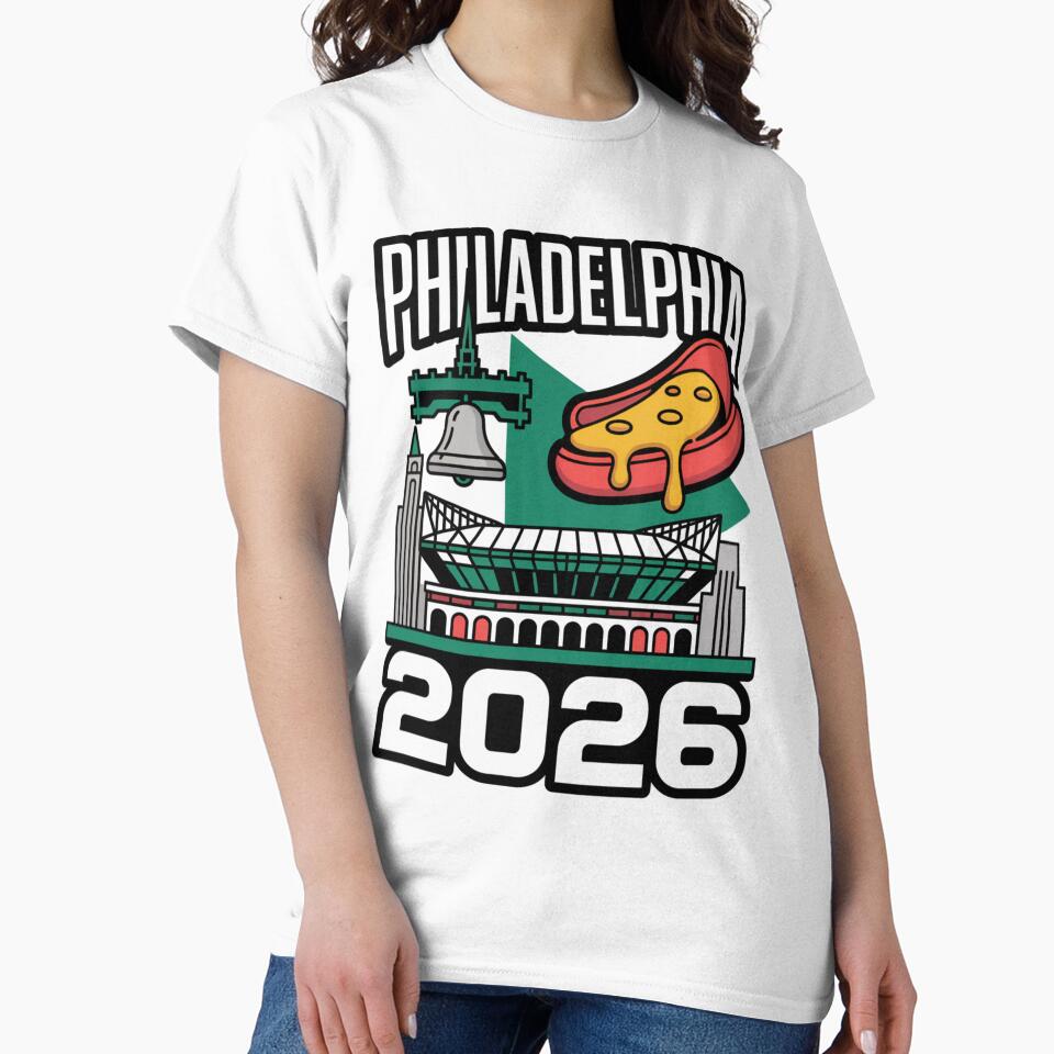 Philadelphia 2026 Liberty Bell Stadium Cheesesteak T-Shirt V23 by DarylWelsh2024