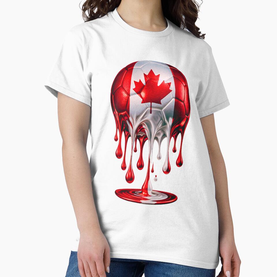 Canada Soccer Ball Drip Melting Canadian Flag by FunToTheFullest