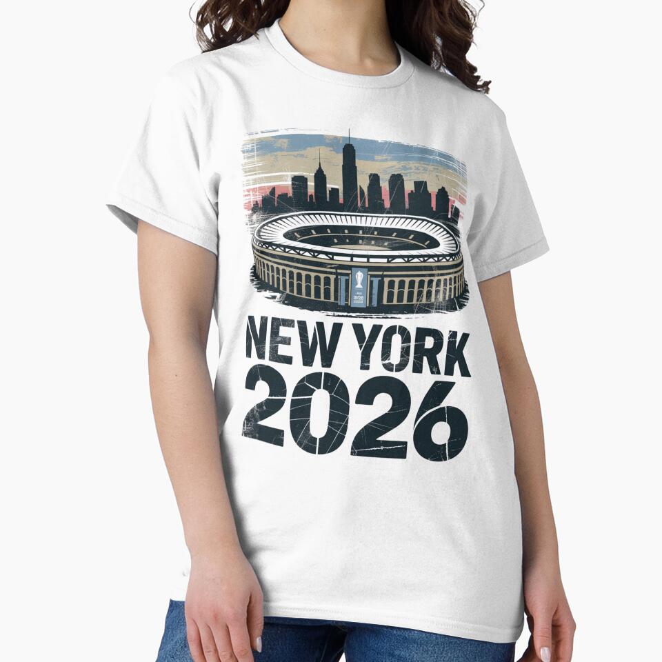 New York 2026 MetLife Stadium Skyline T-Shirt V8 by DarylWelsh2024