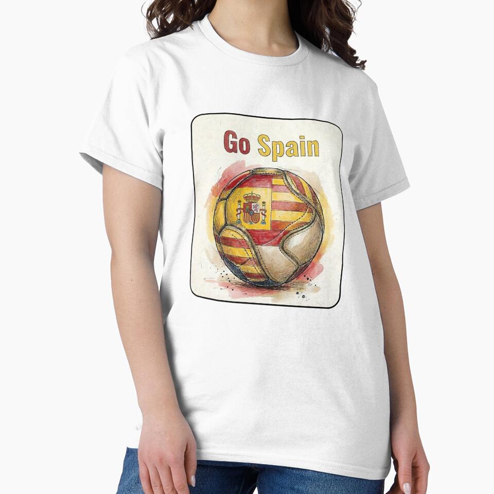 Go Spain Soccer Ball Flag | Canadian Football Fan Graphic Tee by PryntedLabs