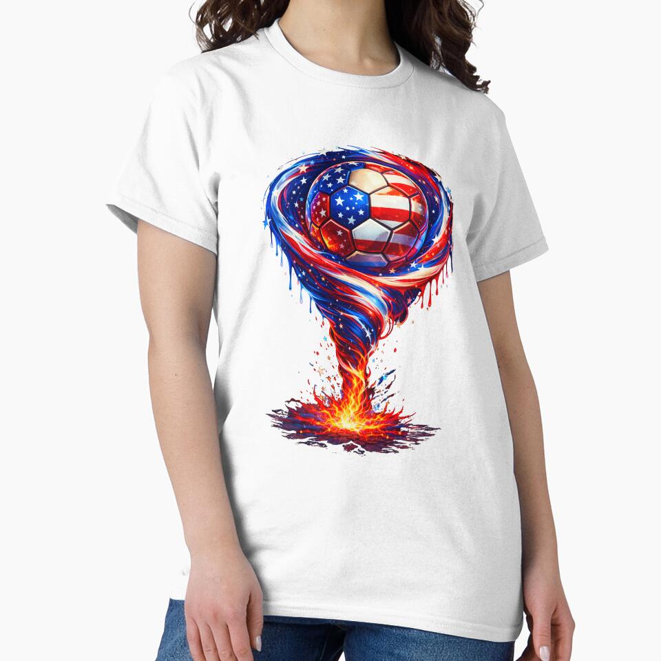 USA Soccer Tornado: Red White Blue Vortex Art by FunToTheFullest