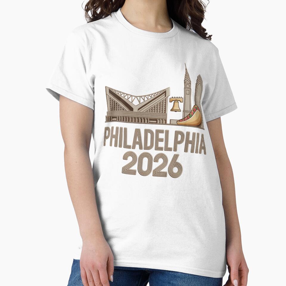 Philadelphia 2026 Liberty Bell Stadium Cheesesteak T-Shirt V6 by DarylWelsh2024