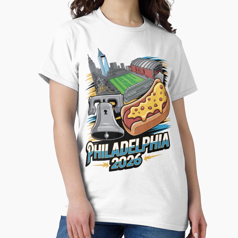 Philadelphia 2026 Liberty Bell Stadium Cheesesteak T-Shirt V8 by DarylWelsh2024
