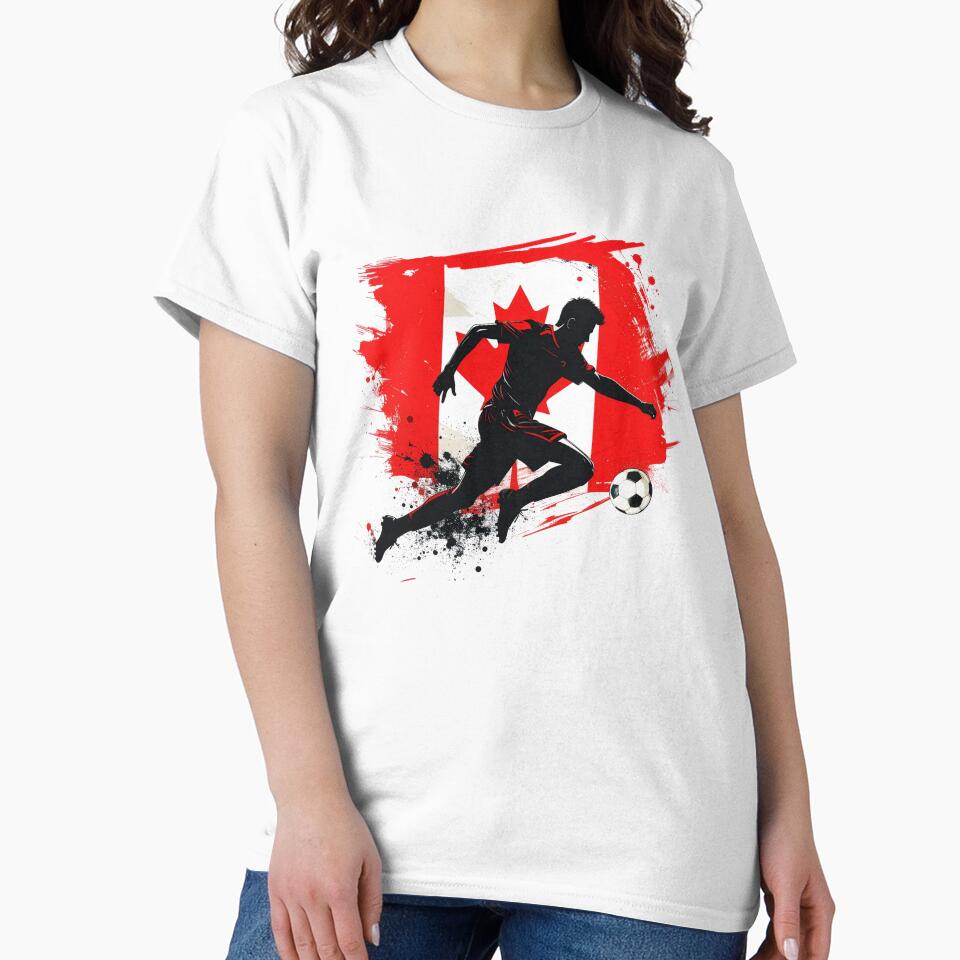 Copy of Canada Soccer Player Art — Canadian Football Flag Action Fan Print by icemanphotos
