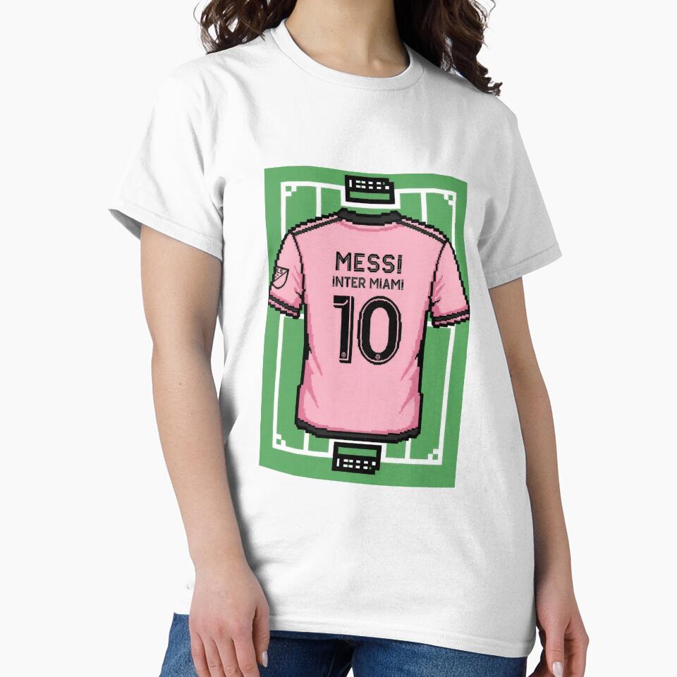 Leo Messi Inter Miami 8-Bit Soccer Football by Gegenpress Design