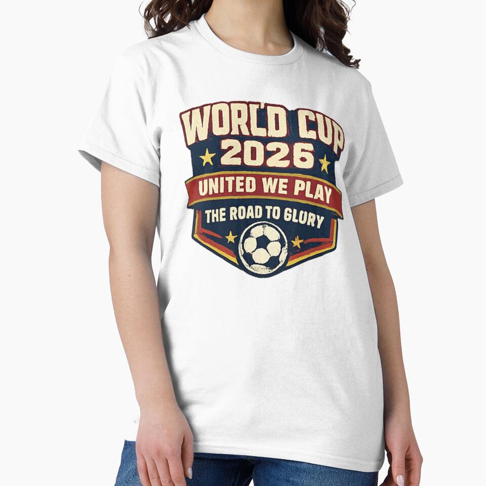 World Cup 2026 United We Play Vintage Soccer Football Fan Design by NeO² Studio