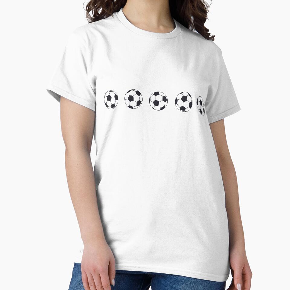 Five Soccer Balls Minimalist Row Design by HYPNK