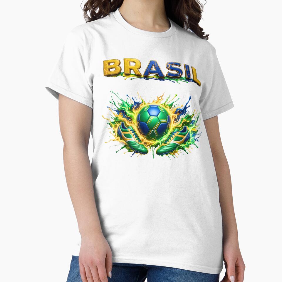 Brazil Soccer Ball & Cleats | Brazilian Football Fan Design | Green Yellow Blue Sports Graphic by ArtSpark Studio