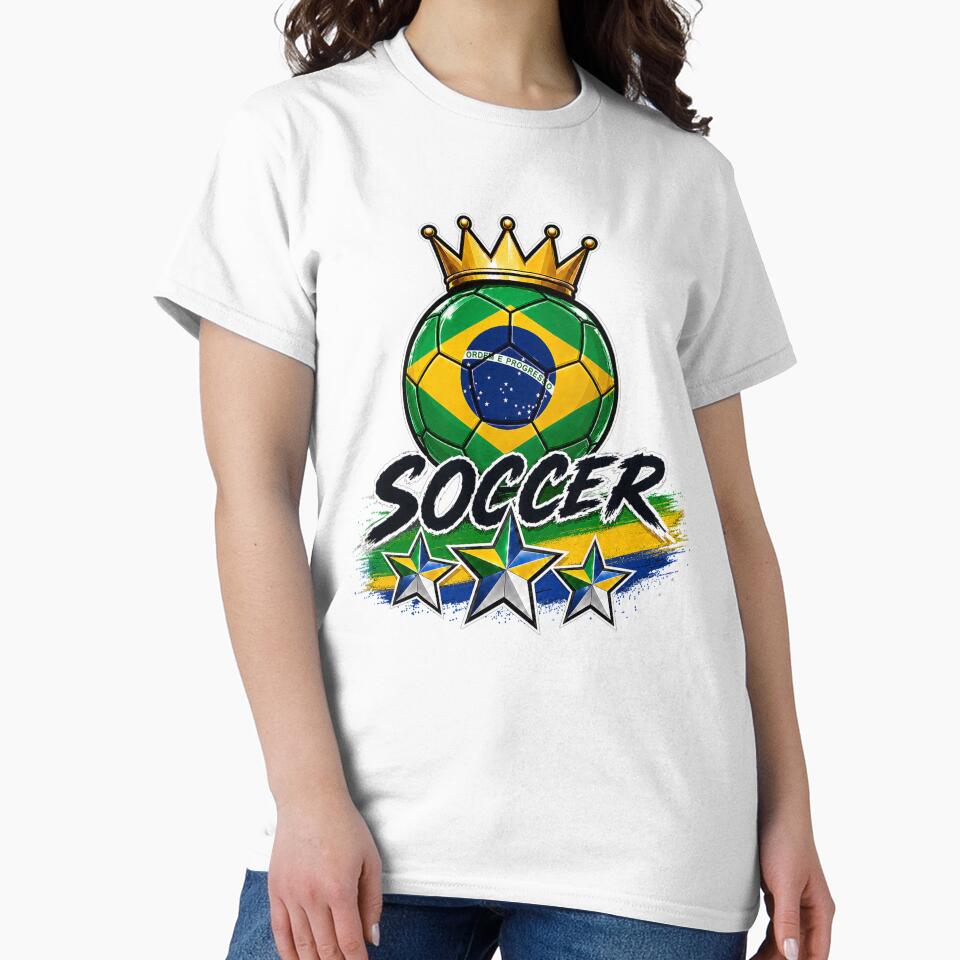 Vintage Brasil flag Crowned Soccer Ball by QuiteOrbit