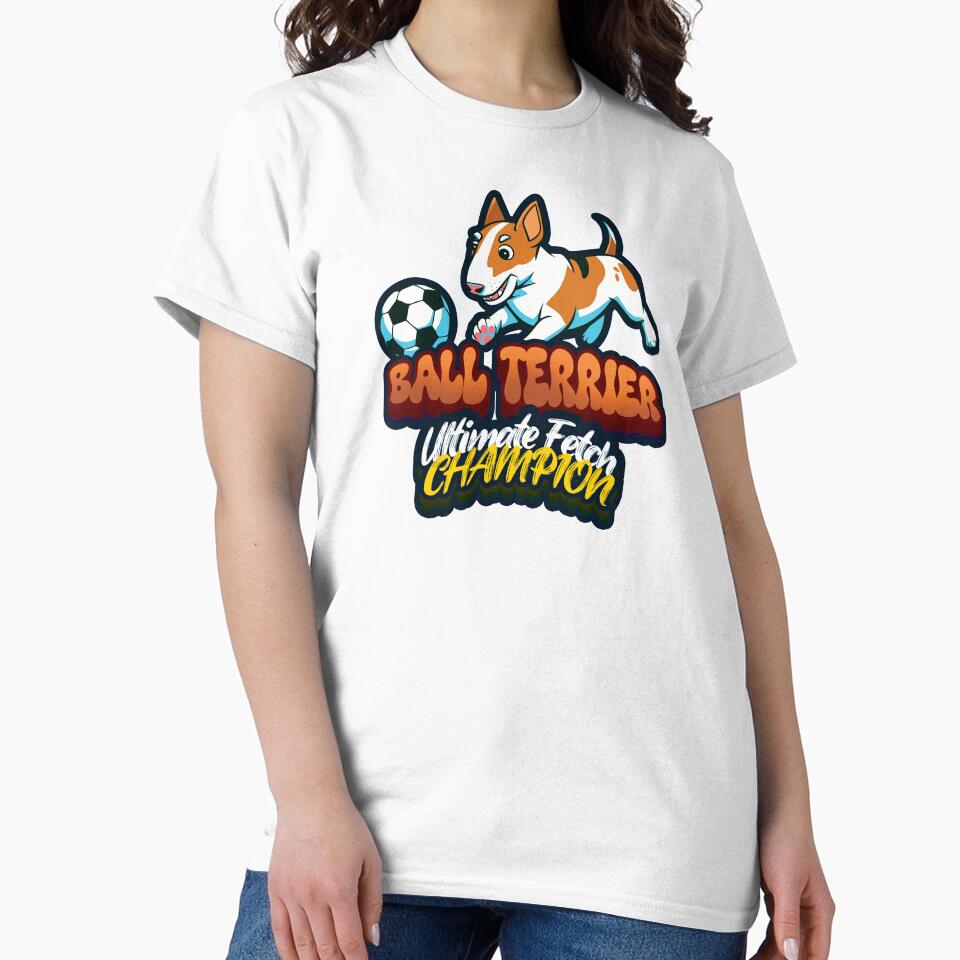 Ball Terrier Ultimate Fetch Champion Bull Terrier Soccer Design by SleekVisuals