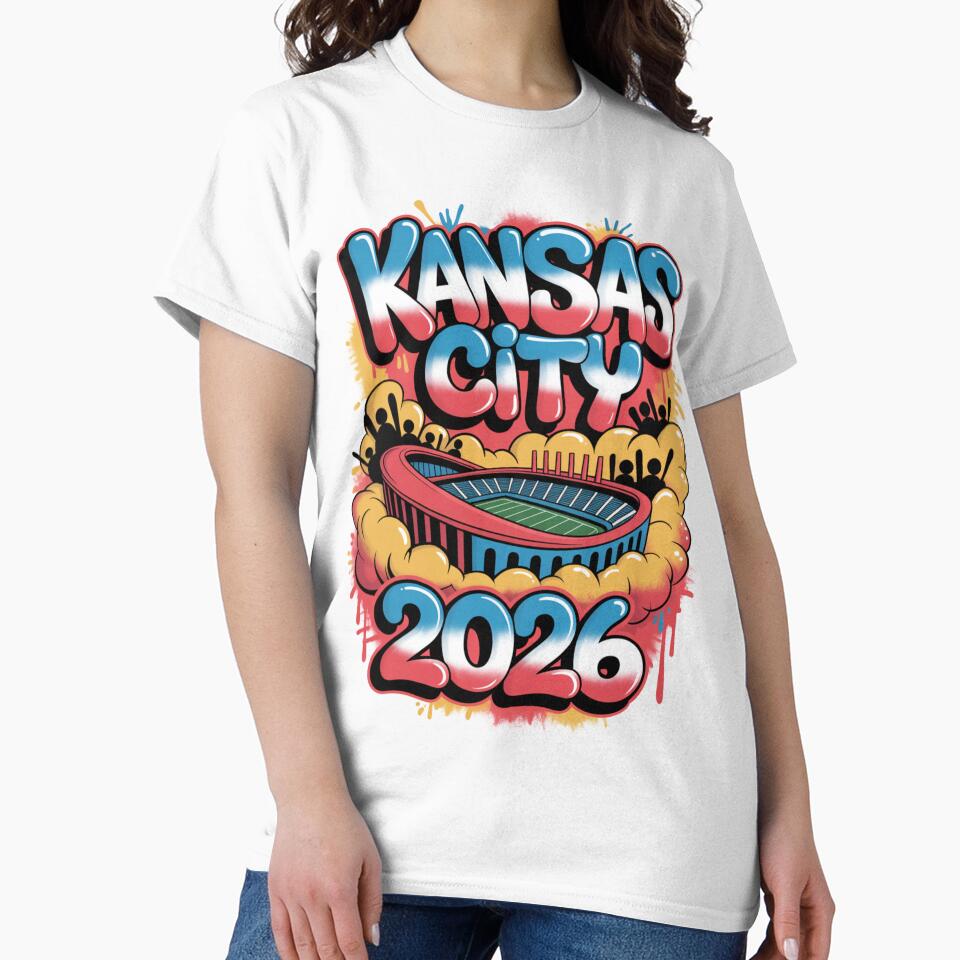 Kansas City 2026 Arrowhead Stadium Football T-Shirt V6 by DarylWelsh2024