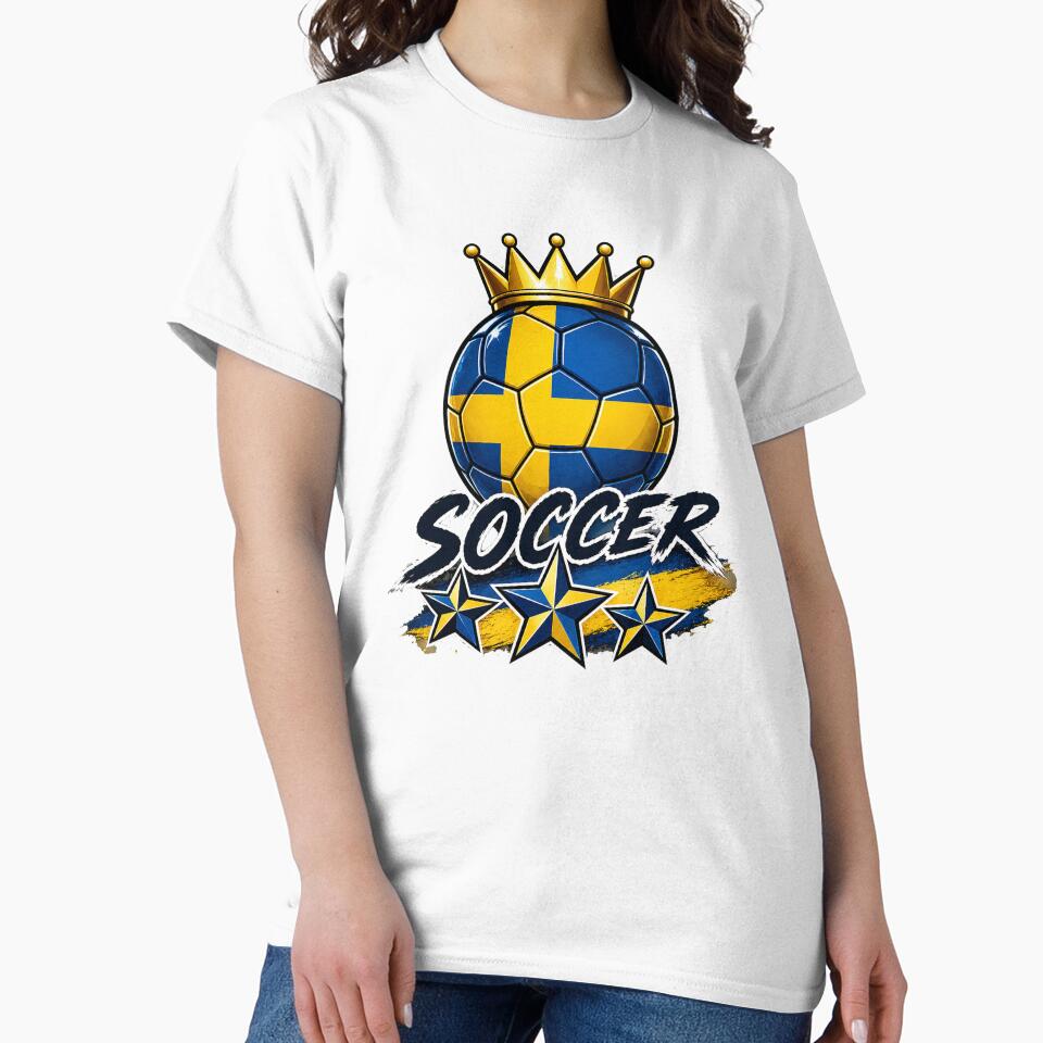 Vintage Sweden flag Crowned Soccer Ball by QuiteOrbit