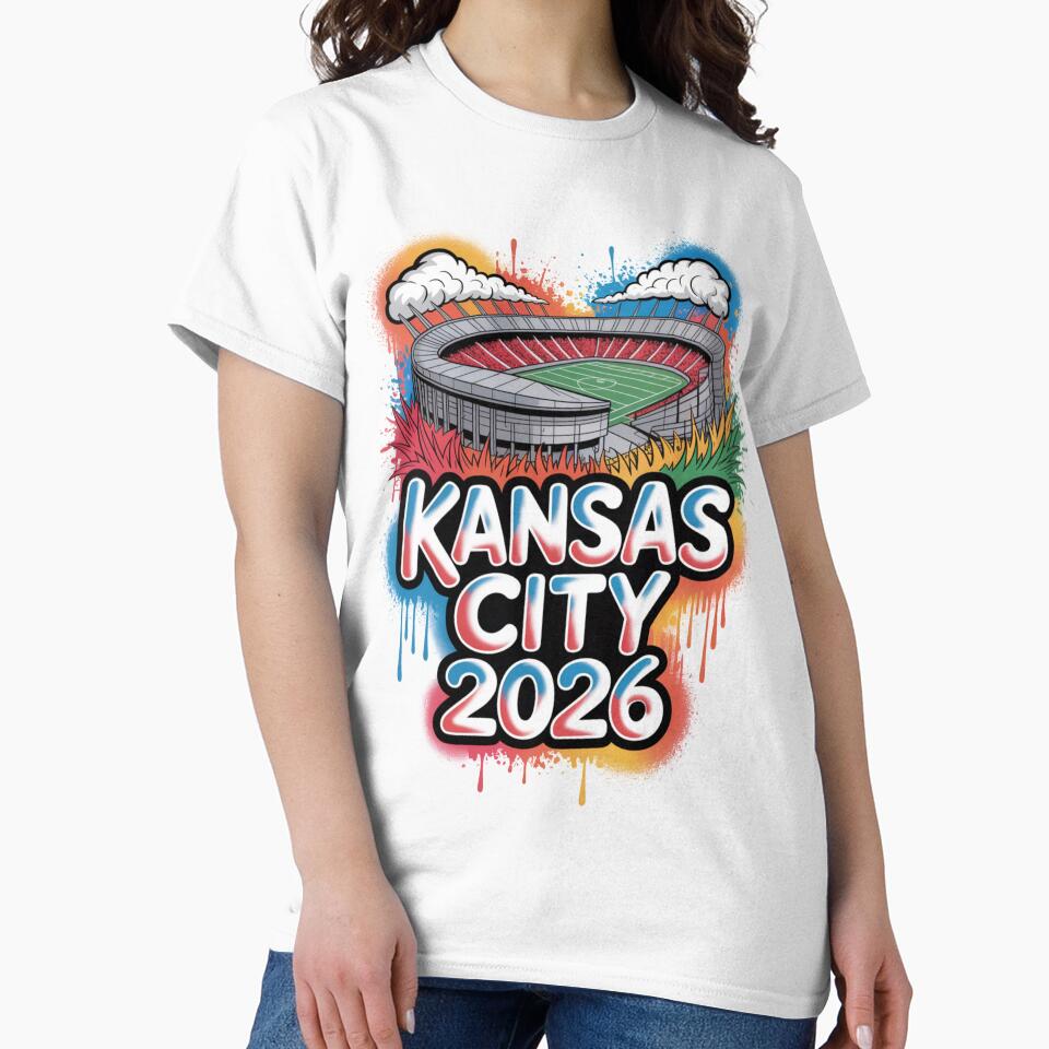 Kansas City 2026 Arrowhead Stadium Football T-Shirt V5 by DarylWelsh2024