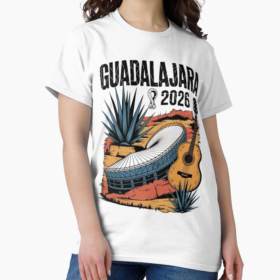 Guadalajara 2026  Mexico Football Soccer Souvenir T-Shirt V9 by DarylWelsh2024
