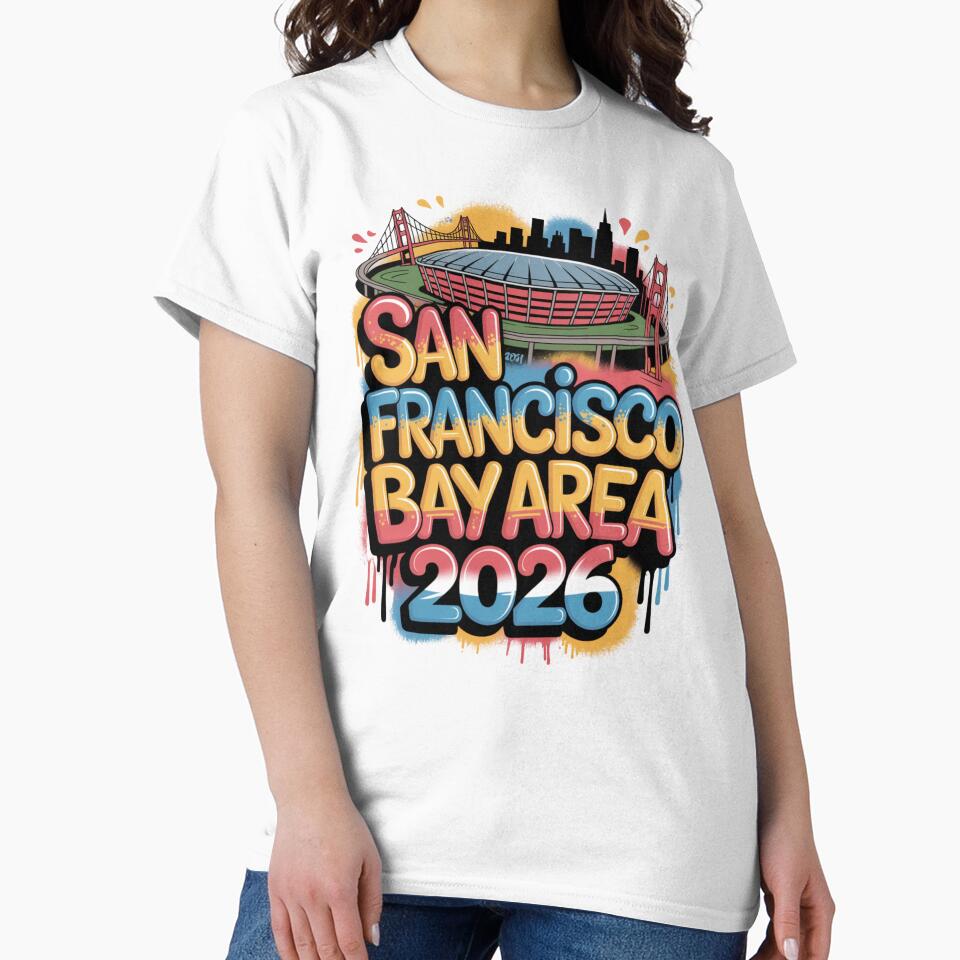 San Francisco Bay Area Golden Gate Stadium T-Shirt V9 by DarylWelsh2024