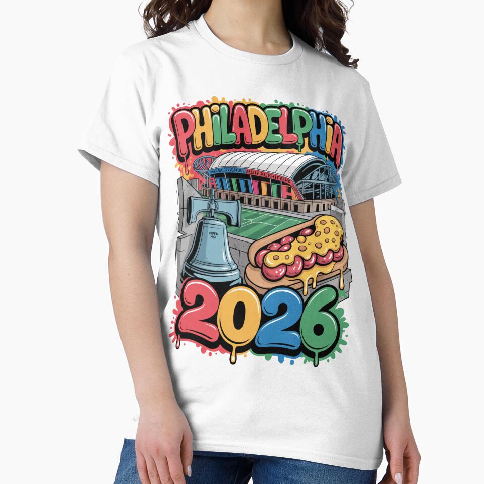 Philadelphia 2026 Liberty Bell Stadium Cheesesteak T-Shirt V16 by DarylWelsh2024