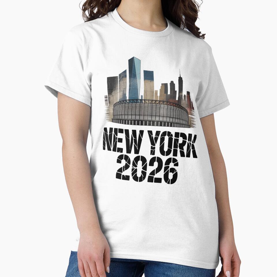 New York 2026 MetLife Stadium Skyline T-Shirt V11 by DarylWelsh2024