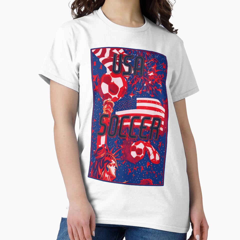 USA Soccer t shirt- Symbol of USA at its best. Made in USA for the USA Soccer Fan by Soccer-Stuff
