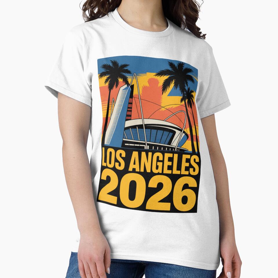 Los Angeles 2026 Palm Tree Sunset T-Shirt V1 by DarylWelsh2024