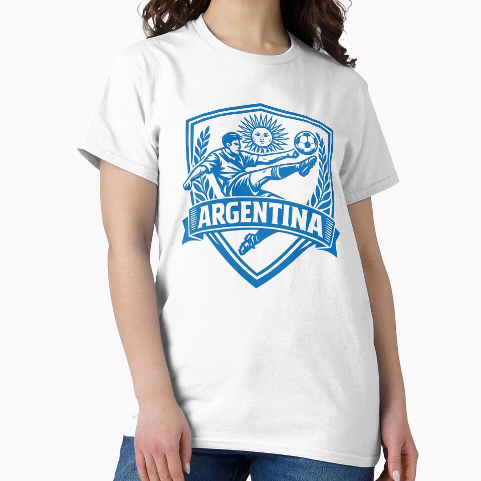 Argentina Soccer Badge – Vintage Football Crest with Bicycle Kick Player by JonelCrafts