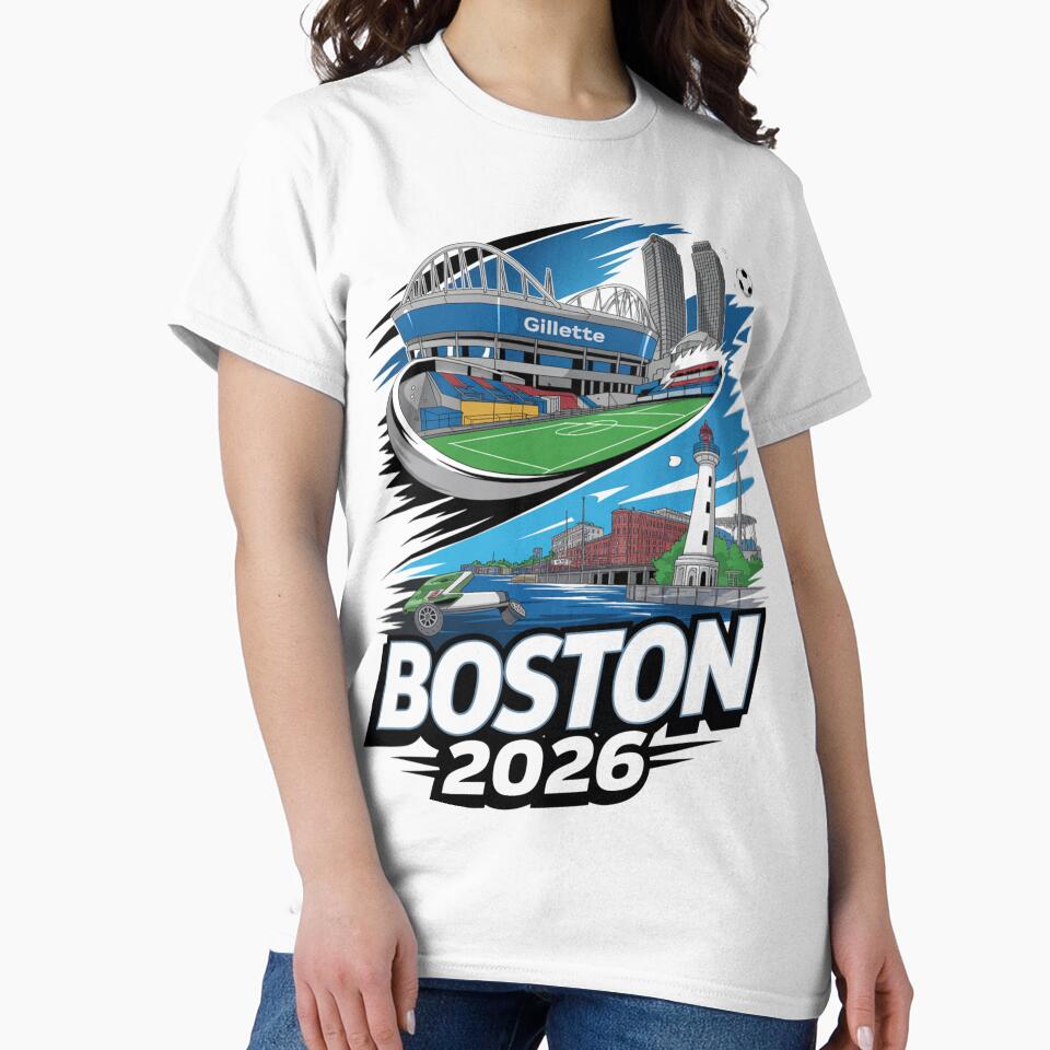 Boston 2026 New England Soccer Souvenir T-Shirt V19 by DarylWelsh2024