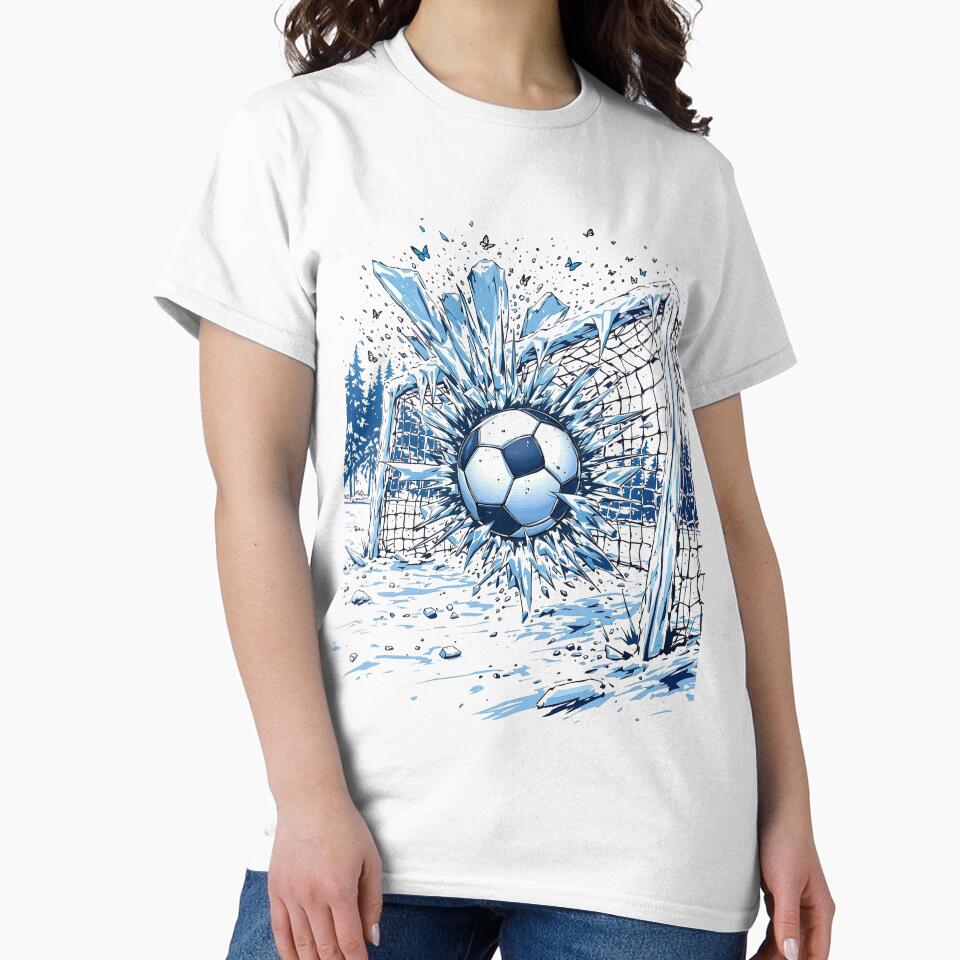 Frozen Strike - Winter Soccer Goal in the Icy Wilderness by HappySproutArt