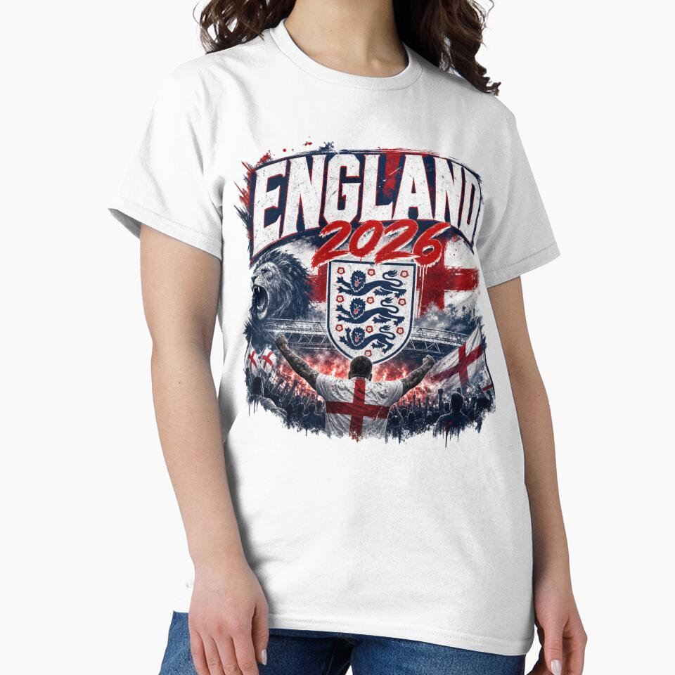 England 2026 Football World Cup Glory | Three Lions Fan Supporter Shirt by rushaib