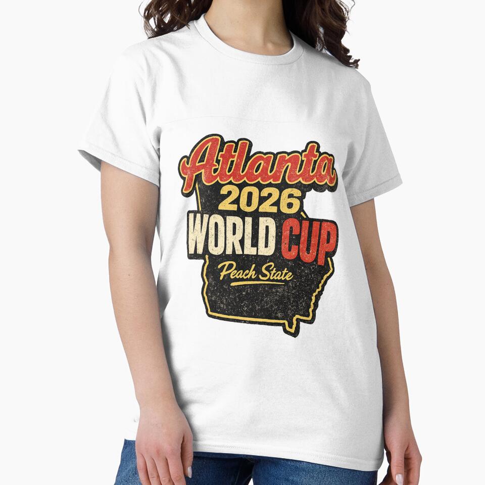Atlanta 2026 World Cup – Peach State Retro Vintage Soccer Fan T-Shirt by ArthUpscale