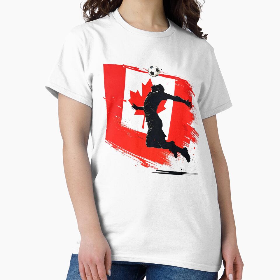 Canada Soccer Player Art — Canadian Football Flag Action Fan Print by icemanphotos
