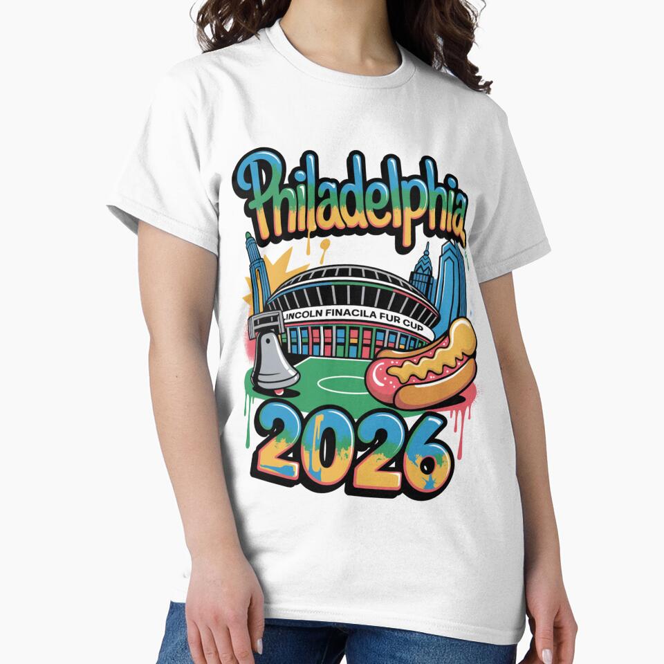 Philadelphia 2026 Liberty Bell Stadium Cheesesteak T-Shirt V17 by DarylWelsh2024