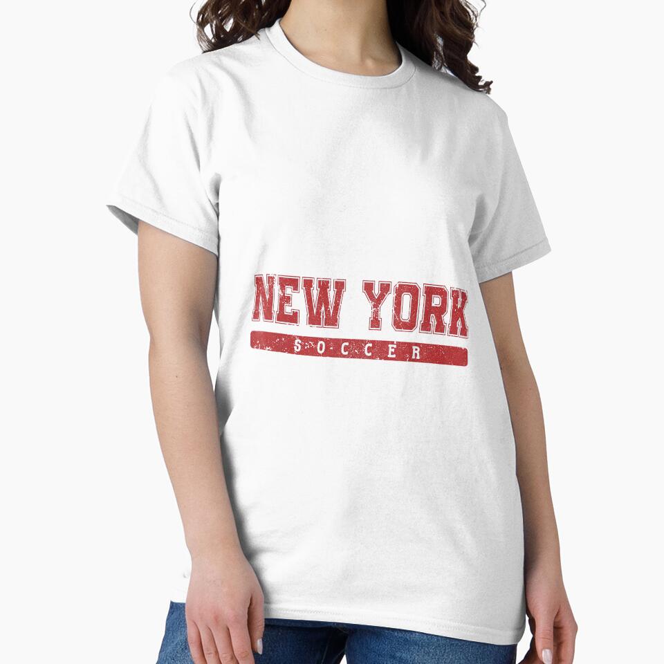 New York Soccer Red Vintage Text by MollyLYork