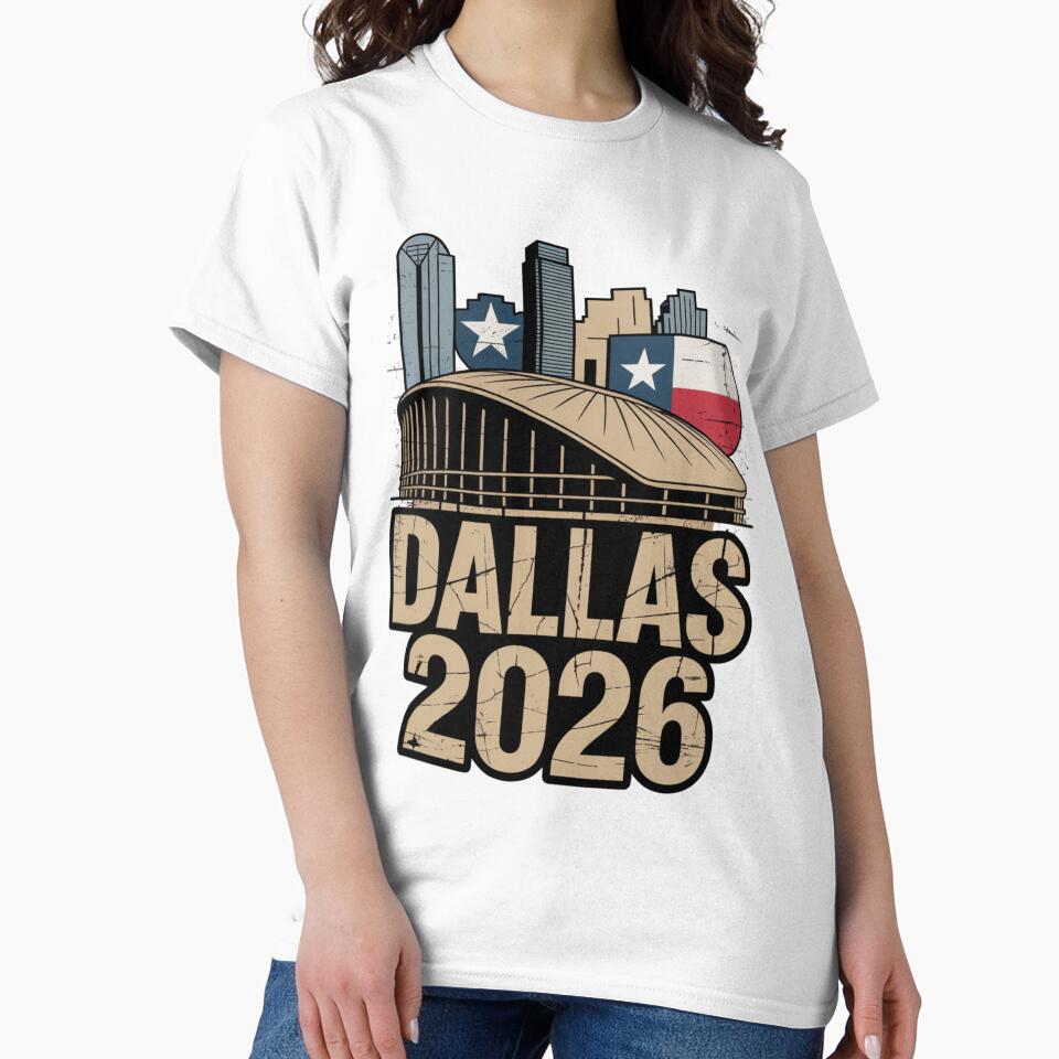 Dallas 2026 Texas Soccer Souvenir T-Shirt V7 by DarylWelsh2024