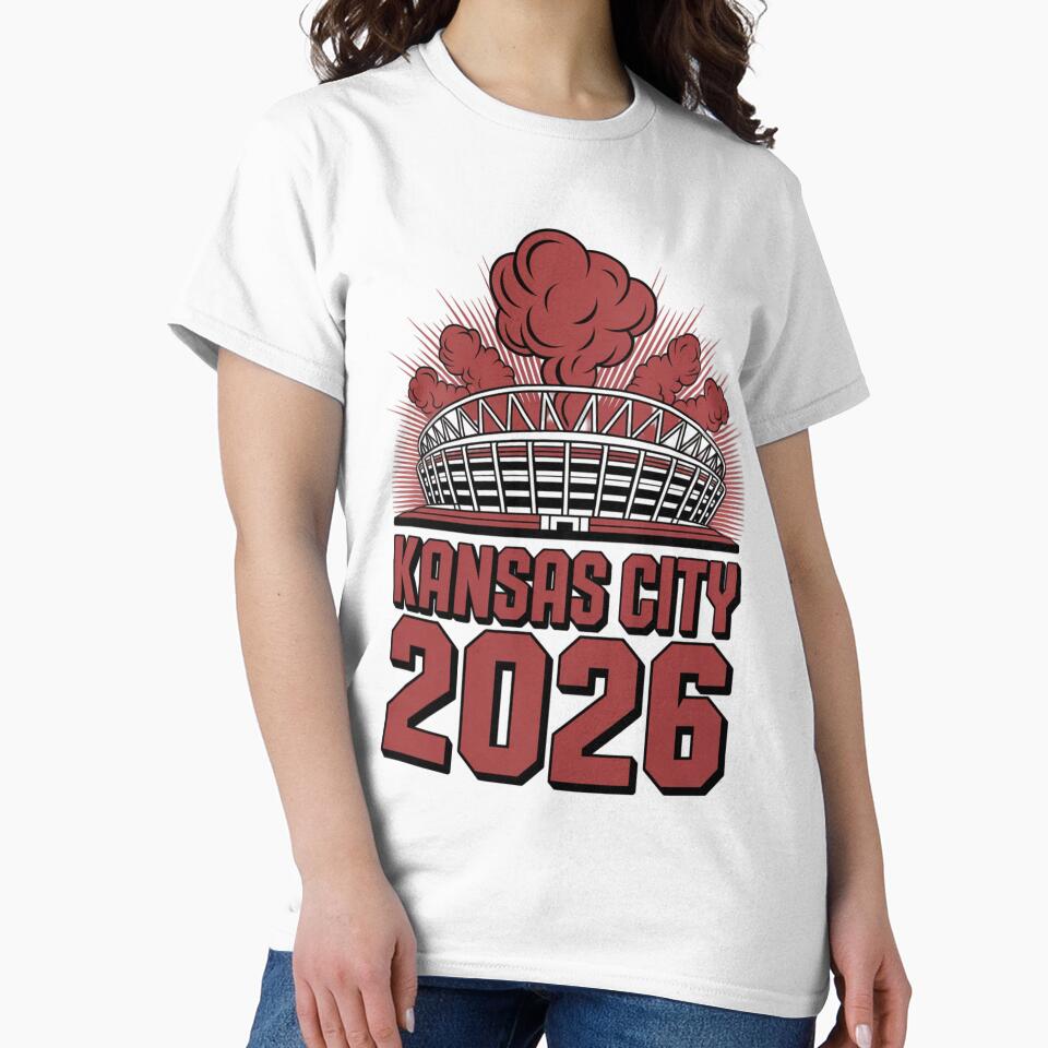 Kansas City 2026 Arrowhead Stadium Football T-Shirt V4 by DarylWelsh2024
