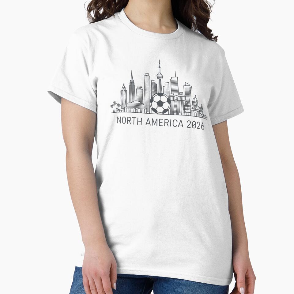 Urban 2026 World Cup Skyline T-Shirt - Minimalist City Football Tee - Elegant North America Soccer Design by Lukzol