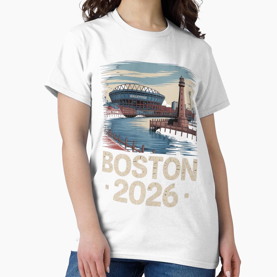 Boston 2026 New England Soccer Souvenir T-Shirt V5 by DarylWelsh2024