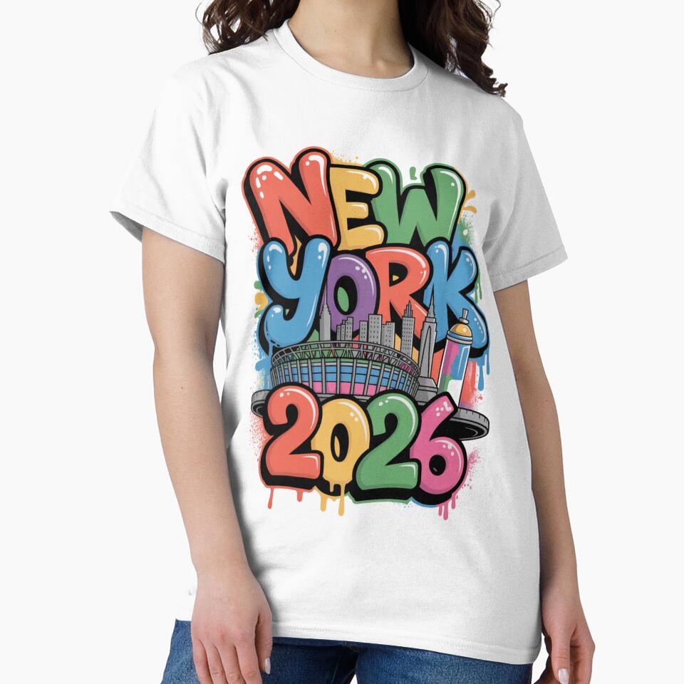 New York 2026 MetLife Stadium Skyline T-Shirt V6 by DarylWelsh2024