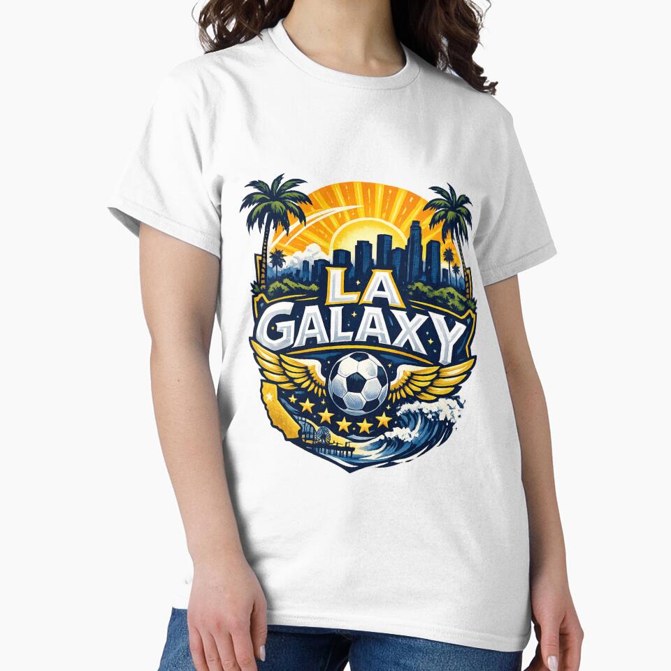 Los Angeles Soccer Design LA Skyline Sunset Football Fan Shirt California Sports Graphic LA Soccer Gift by GarnerSupplyCo