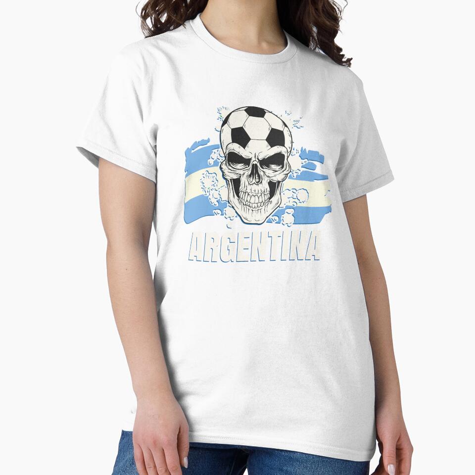 Argentina Flag Skull Soccer Player Argentine by anziehend