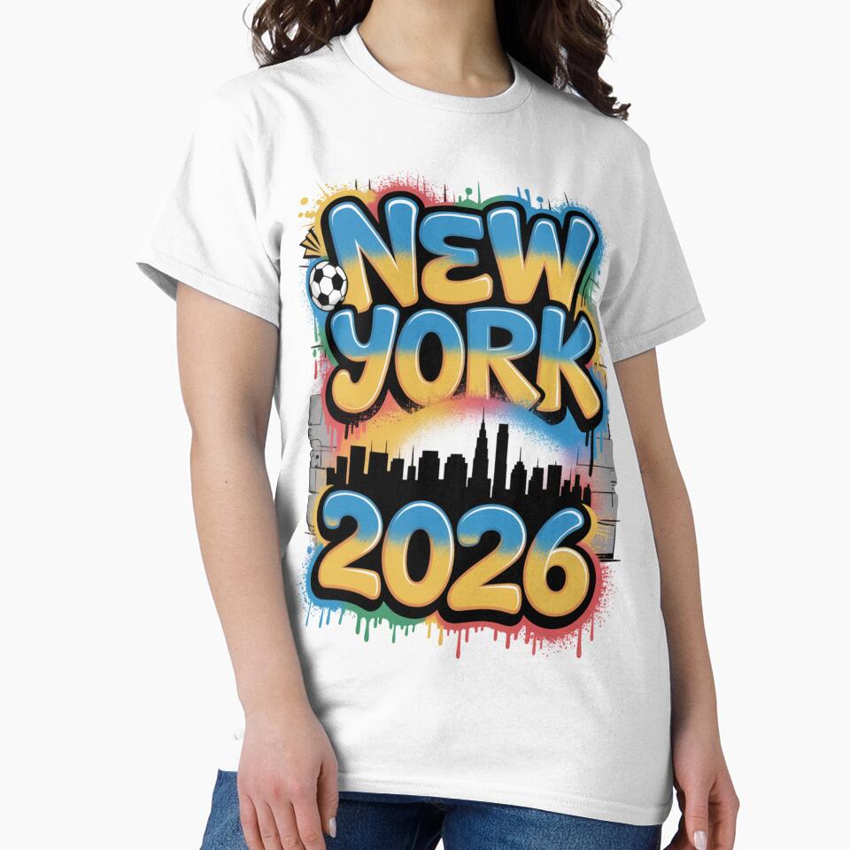 New York 2026 MetLife Stadium Skyline T-Shirt V4 by DarylWelsh2024