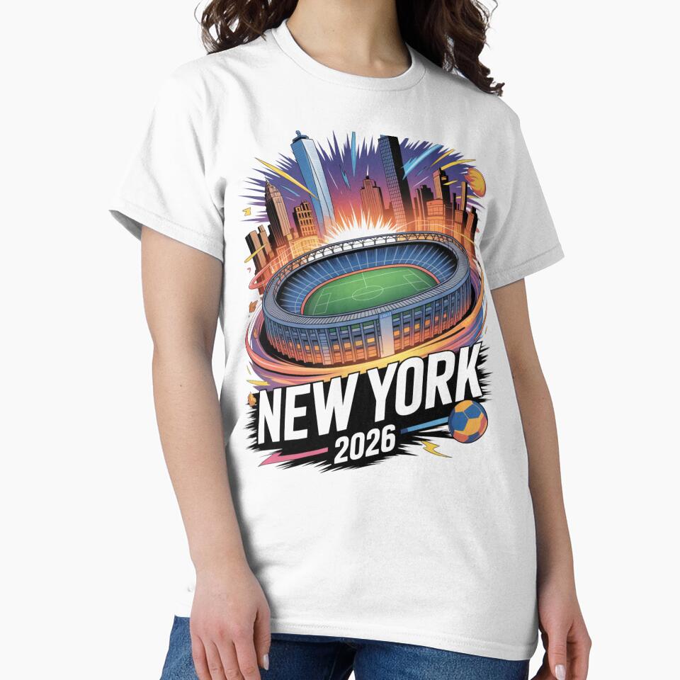 New York 2026 MetLife Stadium Skyline T-Shirt V13 by DarylWelsh2024