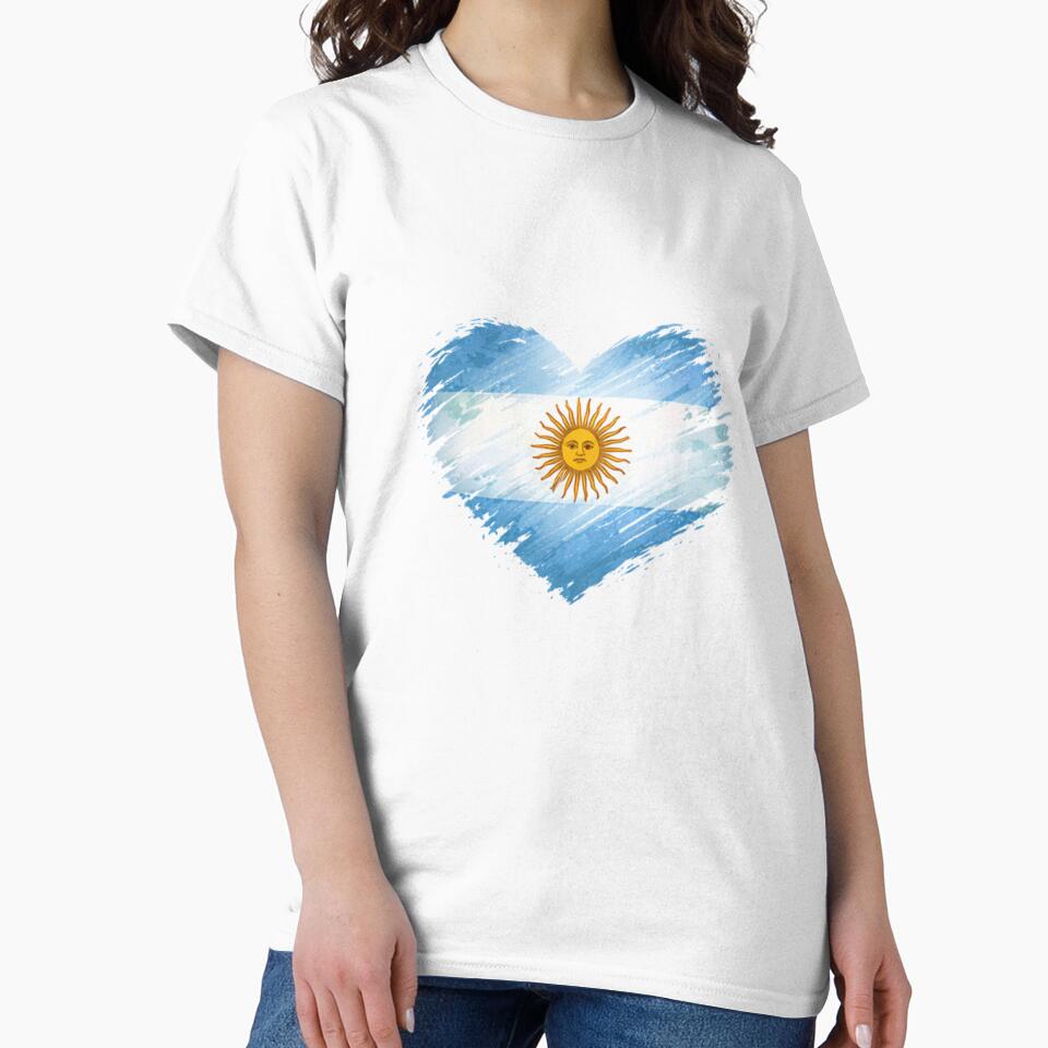 Argentina Heart Flag T-Shirt | FIFA 2026 Argentine Soccer Fan Tee by YASboutik
