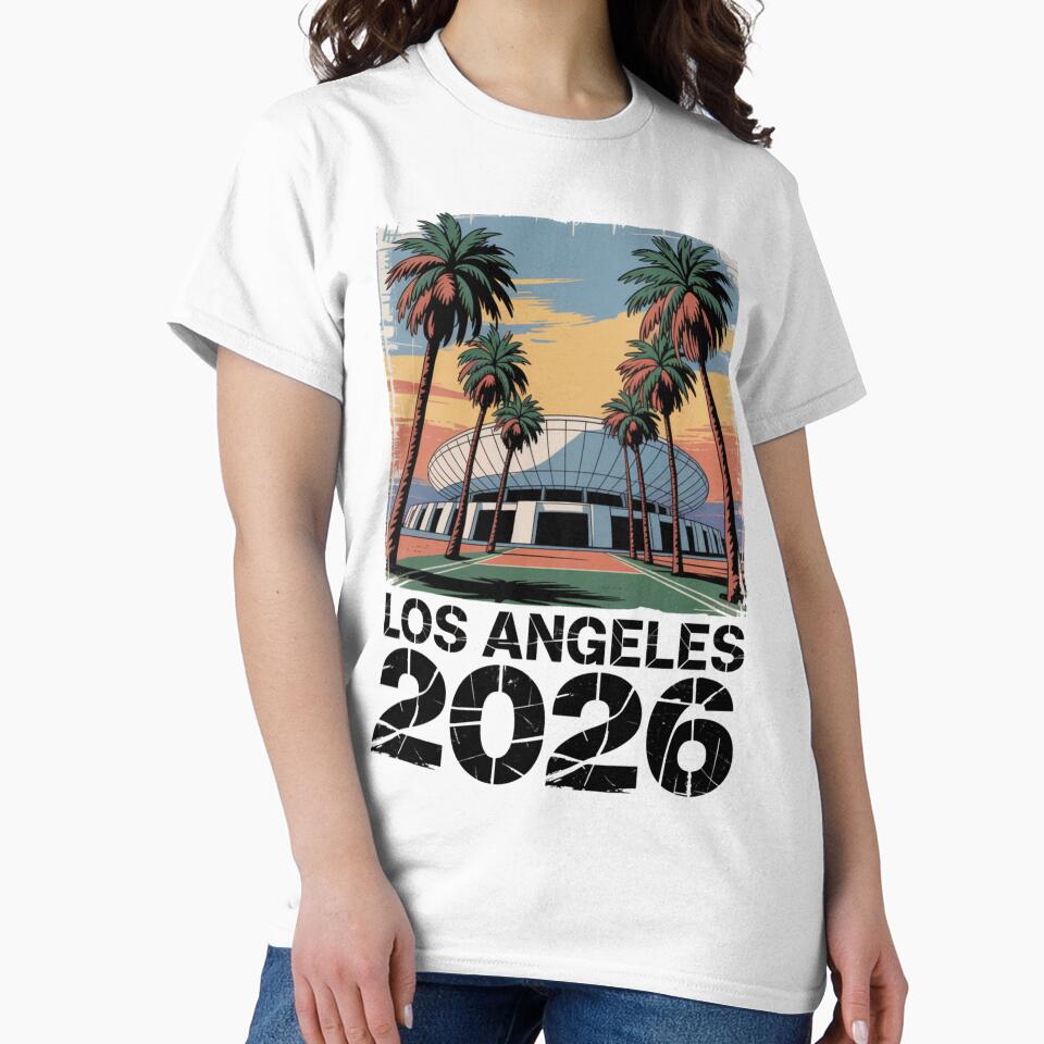 Los Angeles 2026 Palm Tree Sunset T-Shirt V5 by DarylWelsh2024