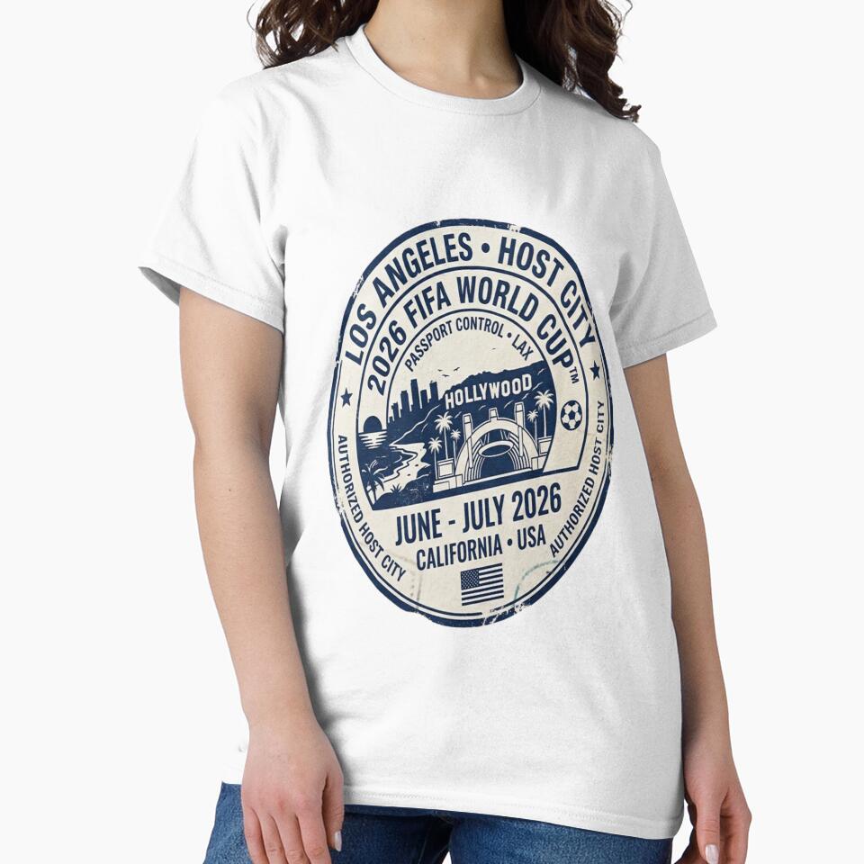Los Angeles 2026 Host Vintage Stamp Soccer Tee Collection by CVelli382
