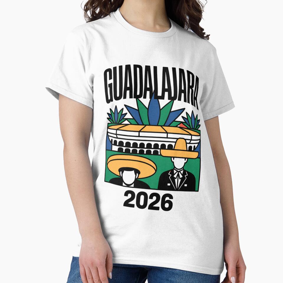 Guadalajara 2026  Mexico Football Soccer Souvenir T-Shirt V12 by DarylWelsh2024