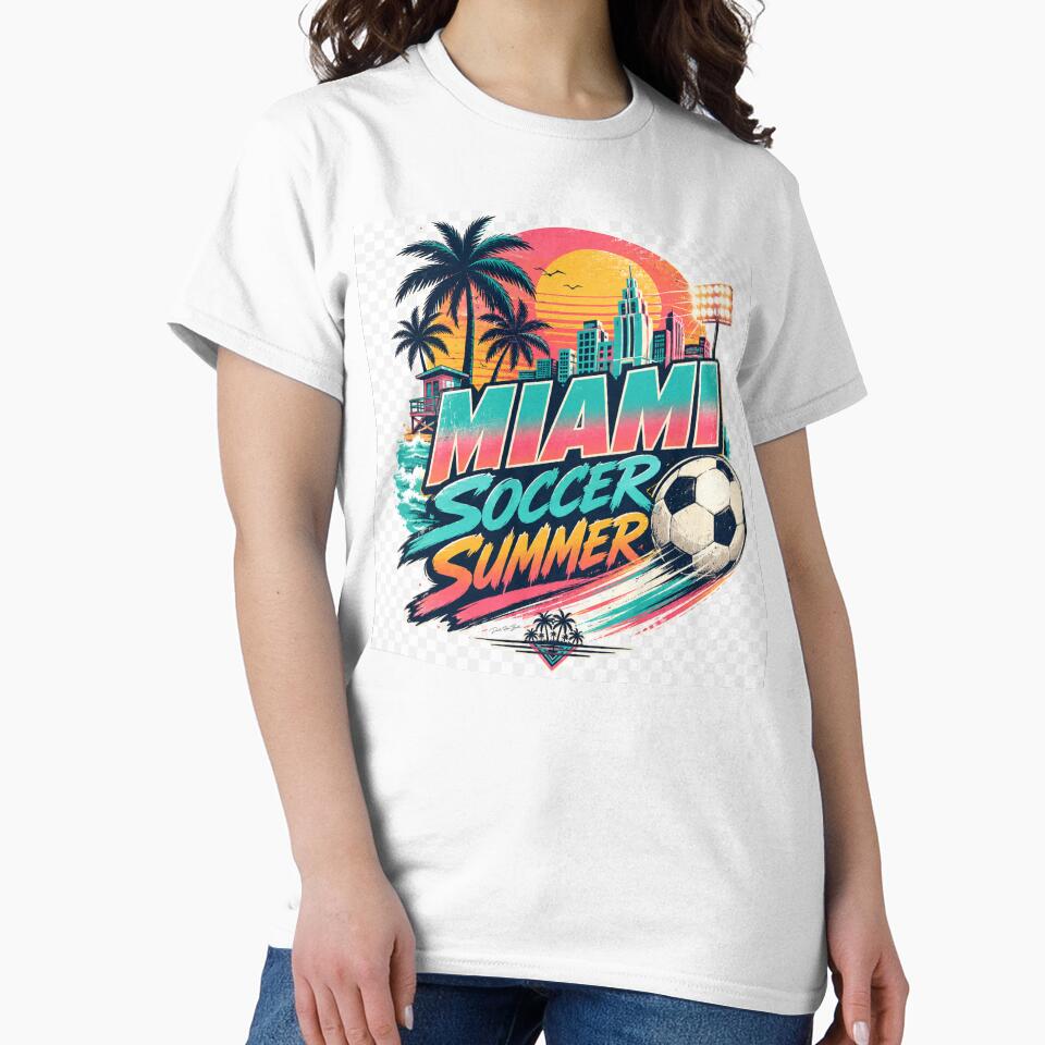 Miami Soccer Summer – Retro Beach Match Day Design by MySheetMusicArt