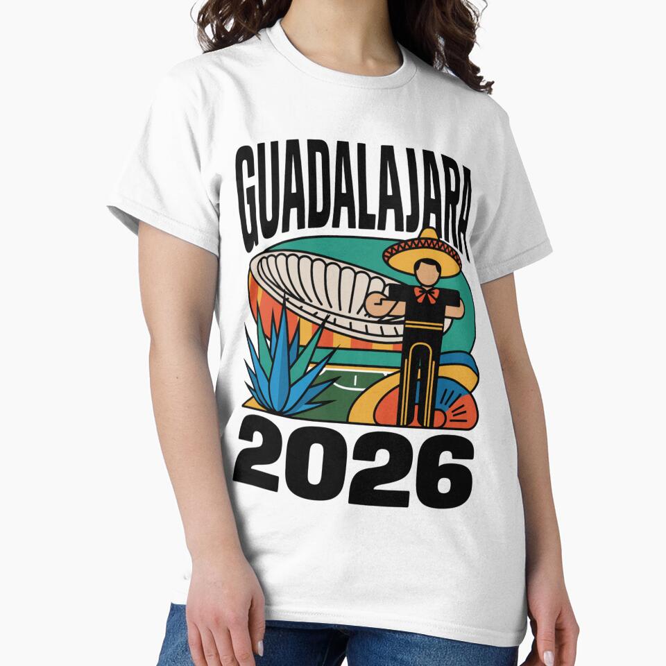 Guadalajara 2026  Mexico Football Soccer Souvenir T-Shirt V10 by DarylWelsh2024
